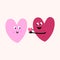 Heart icon, symbol of love. A couple holding a heart to give to girlfriend. Romantic moment. Happy Valentine\\\'s Day