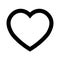 Heart icon. Symbol of love and Saint Valentines Day. Simple flat black thick outline vector shape