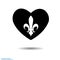 The heart icon. A symbol of love. Valentine s Day. Heraldic Lily. Graphic and web design, logo. Black as coal. Vector. A lot of so