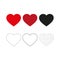 Heart icons, concept of love, linear icons thin grey line