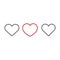 Heart icons, concept of love, linear icons thin grey line