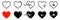 Heart icons isolated vector signs. Collection of vector heartbeats signs or linear icons. Cardiogram heart concept