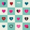Heart Icons Set, abstract color idea