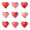 Heart icons. Valentine design elements.