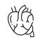 Heart illness line icon, concept sign, outline vector illustration, linear symbol.