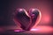 Heart. Illustration of love. 3D render of big hearth shape with glowing lights. Generative AI