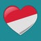 Heart with indonesian or monaco  flag vector symbol illustration