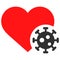 Heart Infection Raster Icon Flat Illustration