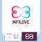 Heart infinity loop butterfly logo icon design template elements