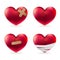 Heart injury with adhesive elastic medical plasters and bandage vector set