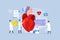 Heart inner organs disease treatment Modern process design concept