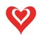 Heart inside heart flat style icon vector design