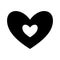 Heart inside heart silhouette style icon vector design