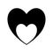 Heart inside heart silhouette style icon vector design