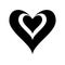 Heart inside heart silhouette style icon vector design