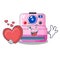 With heart instant camera in a shape character