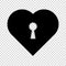 Heart key love open lock concept vector illustration. door keyhole icon. romantic symbol. valentine security sign. isolated shape