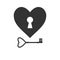 Heart, keyhole, love icon. Vector illustration, flat design