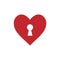 Heart, keyhole, love icon. Vector illustration, flat design
