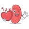 With heart kidney mascot cartoon style