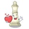 With heart king chess above wooden cartoon table