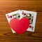 Heart and king queen card