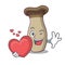 With heart king trumpet mushroom mascot cartoon