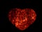 Heart of lava fragments. Broken and glued hot heart