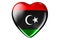 Heart with Libyan flag, 3D rendering