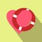 Heart with lifeline flat icon