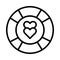 Heart with lifesaver Isolated Vector icon that can be easily modified or edited