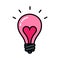 Heart lightbulb isolated black outline icon love concept