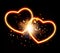 Heart lights with sparks background