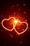 Heart lights with sparks background