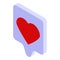 Heart like chat icon, isometric style