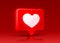 Heart like icon, sign follower 3d banner, love post social media. Vector