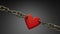 The heart is like a link in a chain. Love unites relationships. 3d render