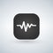 Heart line pulse flat icon over application button.