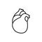 Heart linear icon, isolated pictogram, human internal organ