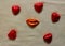 Heart and lips shaped chocolates