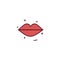 heart lipstick lips red icon vector design