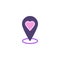 Heart location pin flat icon