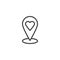 Heart location pin line icon