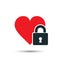 Heart lock icon, vector