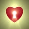 Heart lock keyhole symbol light flare