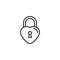 Heart lock line icon