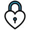 Heart lock, love fill vector icon which can easily modify or edit