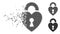 Heart Lock Moving Pixel Halftone Icon