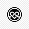 Heart logo vector infinity loop icon