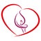 Heart logo, Zantedeschia and plant logo, calla, flower, logo